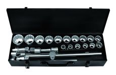 Набор инструментов в кейсе Forsage F-6241-9, 24 предмета, с трещоткой, 3/4"