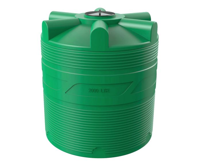Емкость цилиндрическая Polimer-Group V 2000, 2000 литров, зеленая