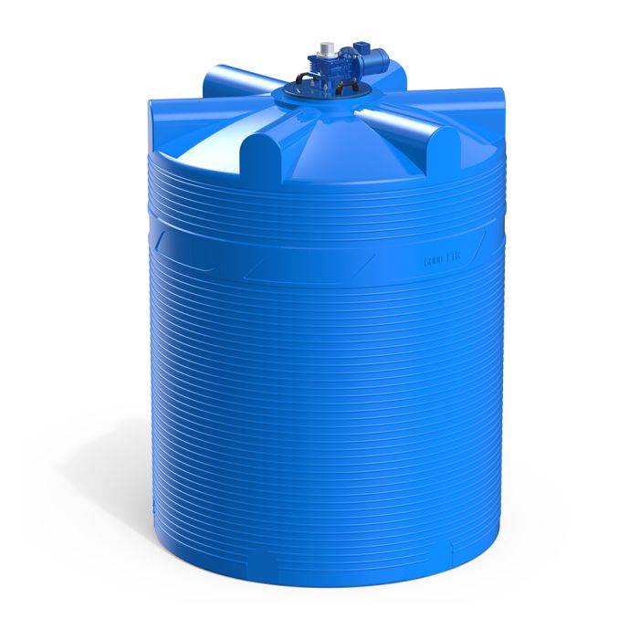 Емкость цилиндрическая Polimer-Group V 6000, 6000 литров, с лопастной мешалкой