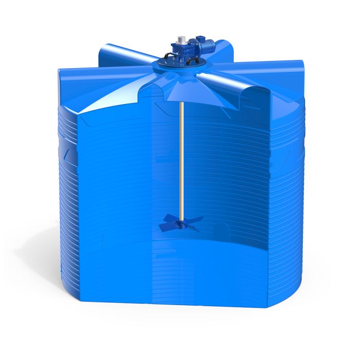 Емкость цилиндрическая Polimer-Group V 8000, 8000 литров, с лопастной мешалкой