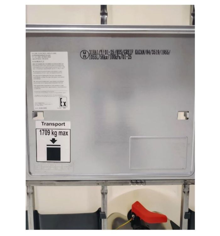 Еврокуб в обрешетке с антистатическим покрытием EX 1000л с заземлением, М