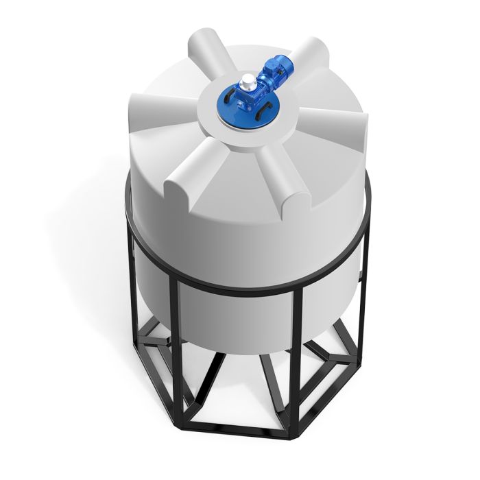 Емкость конусообразная Polimer-Group K 2000, в обрешетке, 2000л, с лопастной мешалкой