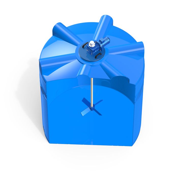 Емкость цилиндрическая Polimer-Group V 5000, 5000 литров, с лопастной мешалкой