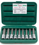 Набор торцевых головок Ribe, Spline, Hans 46028-49, 1/2", 5-16мм, 9 предметов