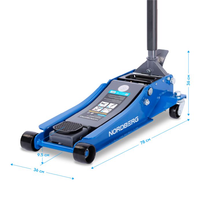 Домкрат подкатной гидравлический 4 тонны Nordberg N32039, с педалью