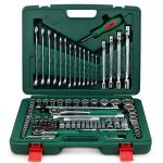 Набор инструментов Hans TK-124E, универсальный, 124 предмета, 1/2", 1/4"