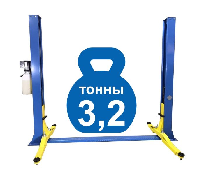 Подъемник двухстоечный автомобильный 3,2 тонны Техносоюз TS-1112, гидравлический, 220/380В