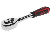 Трещотка JTC-5022B, 1/4", 72-зуб., 150мм, с резиновой рукояткой