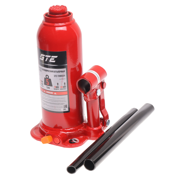 Домкрат бутылочный гидравлический 5т GTE GTE-TH90504, 207-402мм
