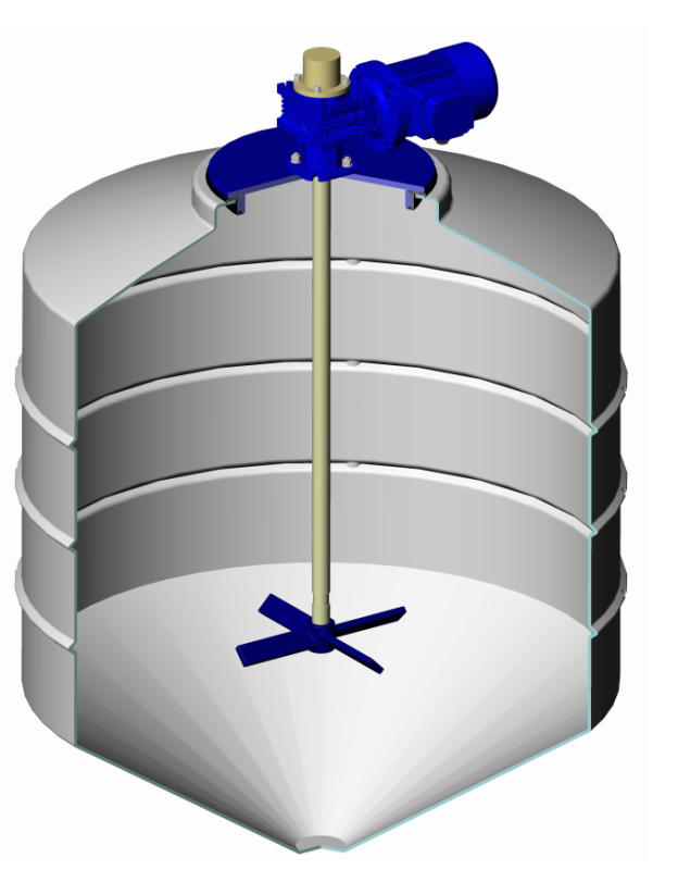 Емкость конусообразная ЭкоПром ФМ 500, в обрешетке, с лопастной мешалкой, 500 литров
