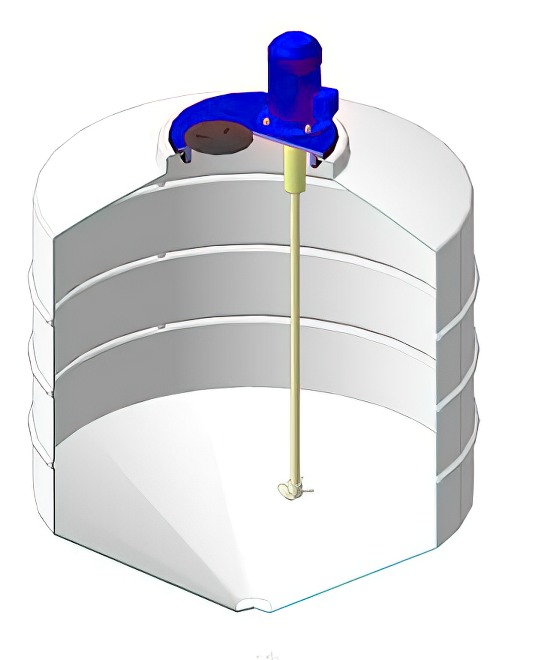 Емкость конусообразная ЭкоПром ФМ 500, в обрешетке, с пропеллерной мешалкой, 500 литров