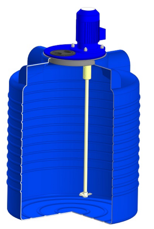 Емкость цилиндрическая ЭкоПром ЭВЛ 300, с пропеллерной мешалкой, 300 литров