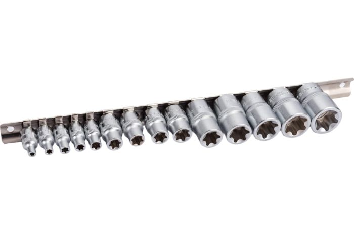 Набор торцевых головок TORX Rock Force RF-4158, 1/2", 1/4", 3/8", 14 шт.