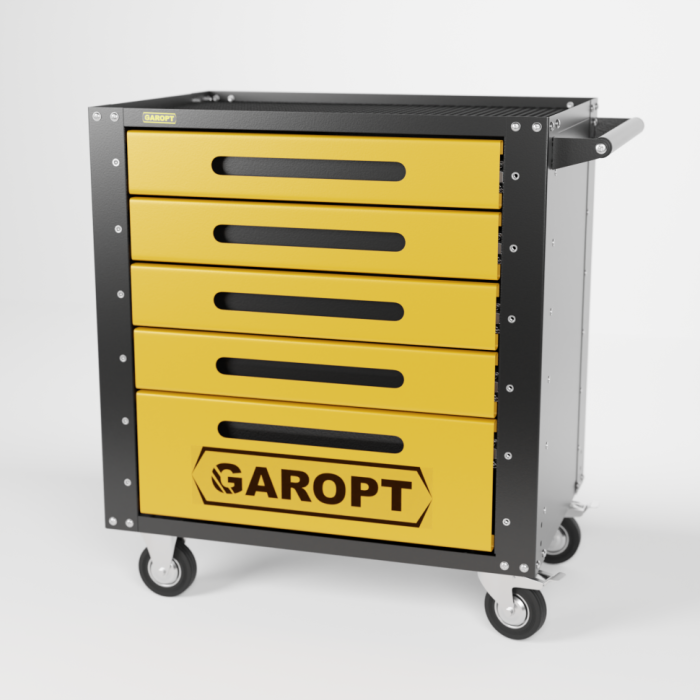 Тележка инструментальная Garopt Low-cost Gt5.yell, закрытая, 5 ящиков