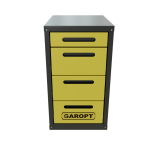 Тумба инструментальная для верстака Garopt GTY4.YELL жёлтая, 4 ящика Тумба инструментальная для верстака Garopt GTY4.YELL жёлтая, 4 ящика