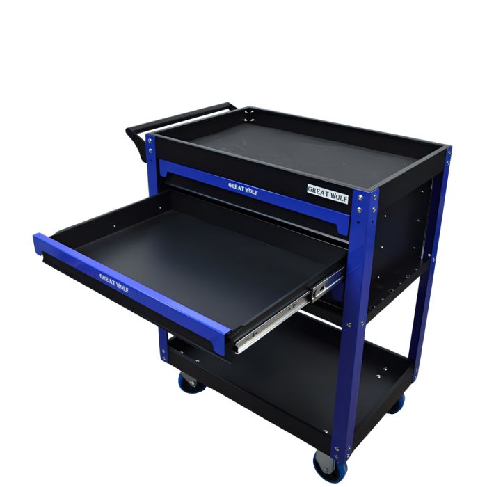 Тележка инструментальная Great Wolf GW-3ST Blue, с полкой и тремя ящиками