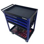 Тележка инструментальная Great Wolf GW-3ST2 Blue, с полкой и тремя ящиками, с набором инструментов 324пр.