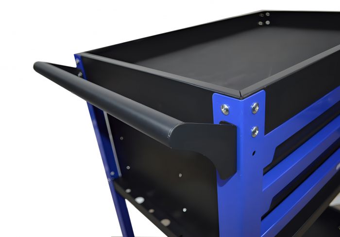 Тележка инструментальная Great Wolf GW-3ST2 Blue, с полкой и тремя ящиками, с набором инструментов 324пр.