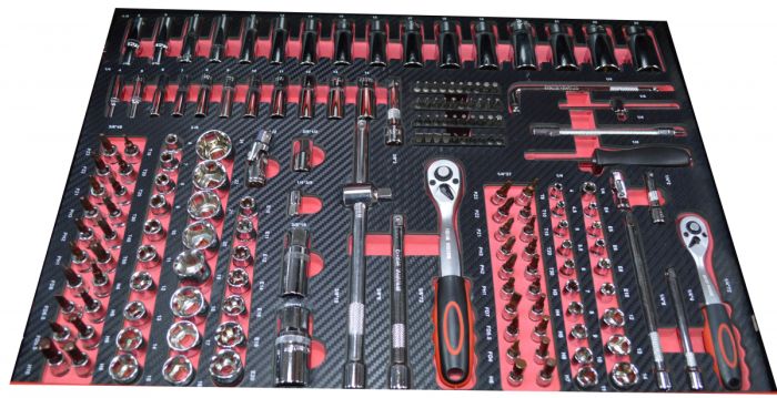 Тележка инструментальная Great Wolf GW-3ST2 Blue, с полкой и тремя ящиками, с набором инструментов 324пр.