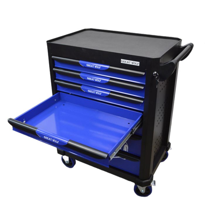 Тележка инструментальная Great Wolf GW-7ST Blue, закрытая 7 ящиков