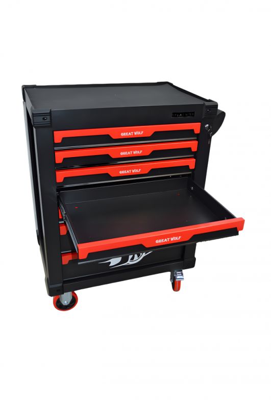 Тележка инструментальная Great Wolf GW-7ST Black, закрытая, 7 ящиков