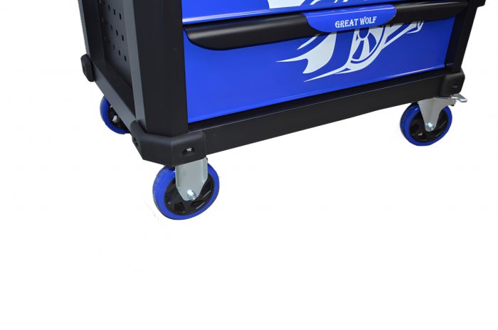 Тележка инструментальная Great Wolf GW-7ST1 Blue, 7 ящиков, с набором инструментов 249пр.