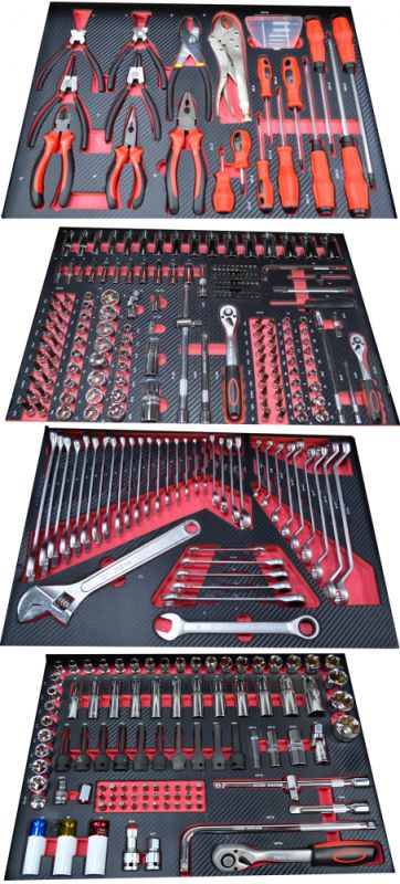 Тележка инструментальная Great Wolf GW-7ST2 Black, 7 ящиков, с набором инструментов 324пр.