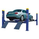 Подъемник четырехстоечный 4 тонны KraftWell KRW4WA_blue, электрогидравлический, для сход-развала, 380В