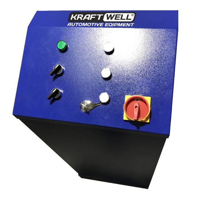 Подъемник автомобильный ножничный 3 тонны KraftWell KRW3FS/220_blue, электрогидравлический, 220В