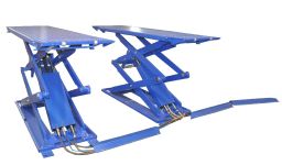 Подъемник автомобильный ножничный 3 тонны KraftWell KRW3FS/220_blue, электрогидравлический, 220В