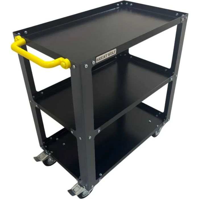Тележка инструментальная Great Wolf GWT-G3, открытая, 3 полки, колеса с тормозом