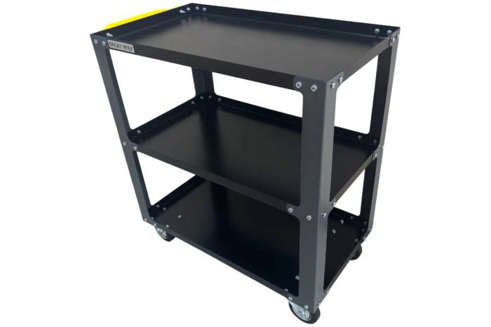 Тележка инструментальная Great Wolf GWT-G3, открытая, 3 полки, колеса с тормозом