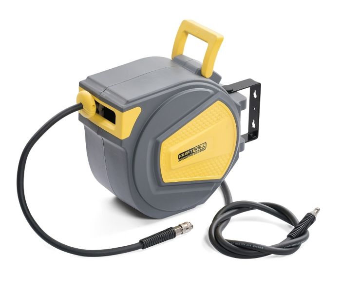 Шланг для раздачи сжатого воздуха, воды KraftWell KRW1731.C4, на катушке, 15 м