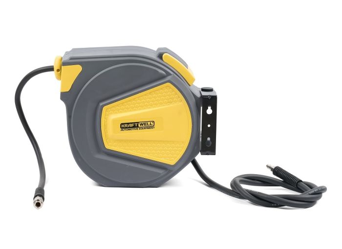 Шланг для раздачи сжатого воздуха, воды KraftWell KRW1731.C4, на катушке, 15 м