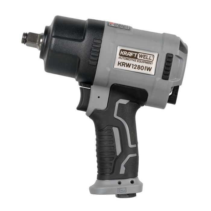 Пневмогайковерт ударный KraftWell KRW1280IW, 1/2", легковой, 1280 Нм