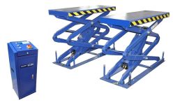 Подъемник автомобильный ножничный 3,2 тонны KraftWell KRW3.2U_blue, электрогидравлический, 380В