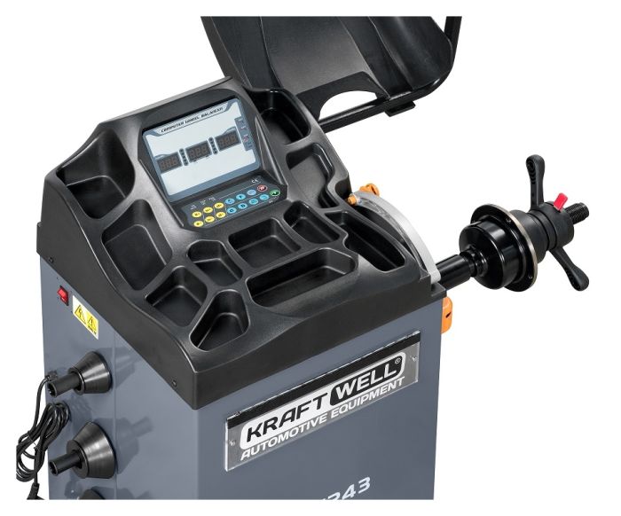 Балансировочный станок KraftWell KRW243, легковой, для мотоколес, полуавтоматический, 220В