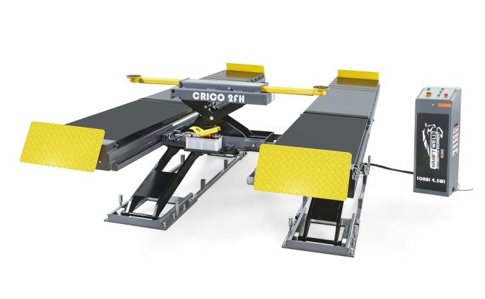 Подъемник ножничный электрогидравлический 4.5т KraftWell FORBI 4.5WI, 380В, для сход-развала