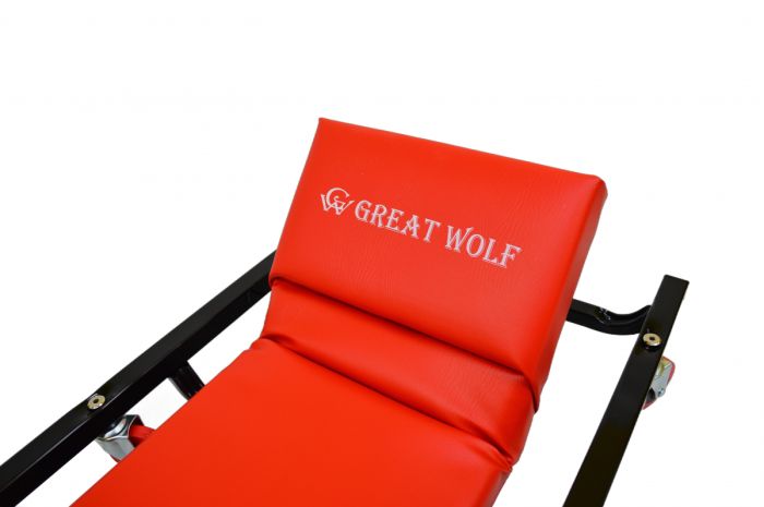 Лежак подкатной низкопрофильный красный Great Wolf GWC-2