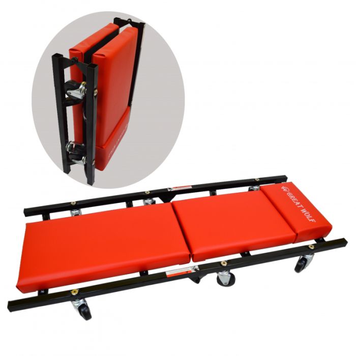 Лежак раскладной низкопрофильный красный Great Wolf GWC-3