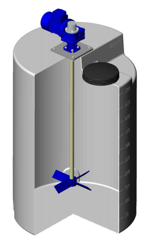 Емкость дозировочная ЭкоПром 500, с лопастной мешалкой, 500 литров
