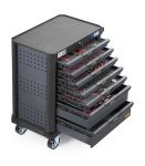 Тележка инструментальная KraftWell KRW-TTG+SET277, закрытая, 7 ящиков, с комплектом инструментов 277пр.