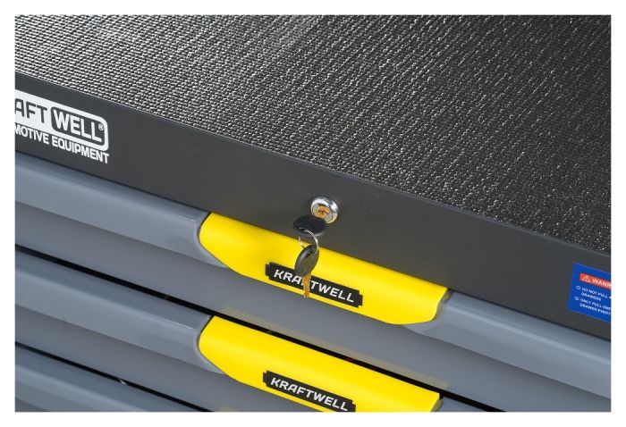 Тележка инструментальная KraftWell KRW-TTG+SET157, закрытая, 5 ящиков, с набором инструментов 157пр.