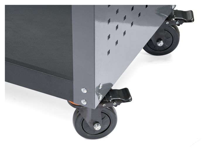 Тележка инструментальная KraftWell KRW-T3PG, открытая, 3 полки, с перфорацией