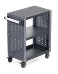 Тележка инструментальная KraftWell KRW-T3PG, открытая, 3 полки, с перфорацией