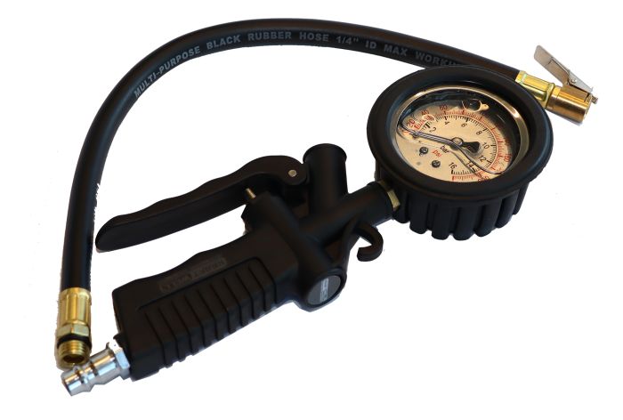 Пистолет для накачки шин KraftWell KRWTG-A2, с аналоговым жидкостным манометром