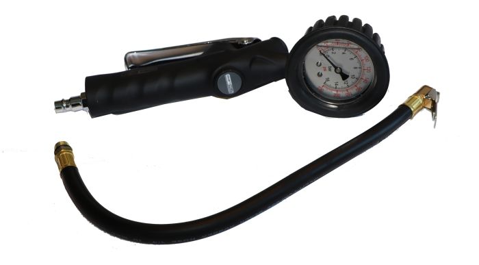 Пистолет для накачки шин KraftWell KRWTG-A3, с аналоговым жидкостным манометром