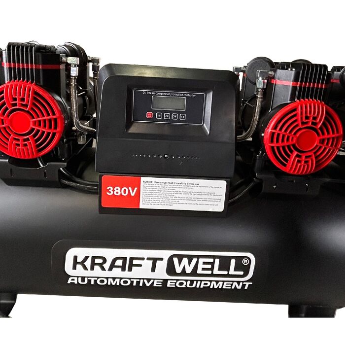 Поршневой компрессор KraftWell KRW-AC1000-120L, ременной привод, 1000 л/мин, 380В