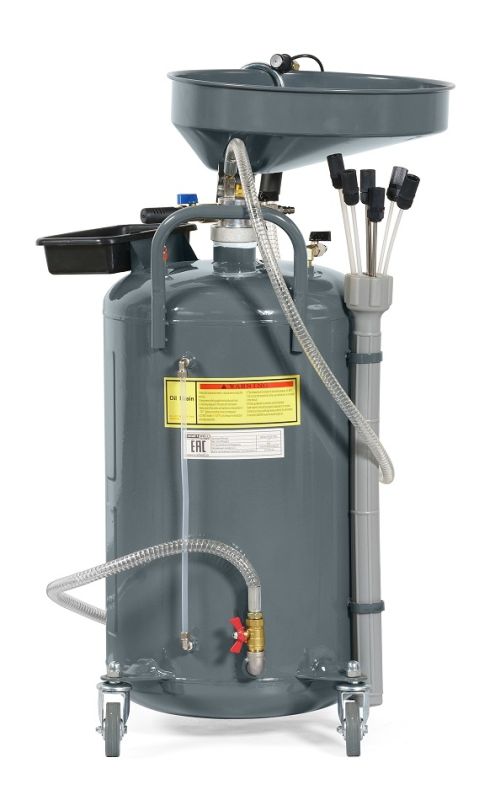 Установка для сбора масла/антифриза Kraftwell KRW1832.80L, 90л, с подъемной ванной