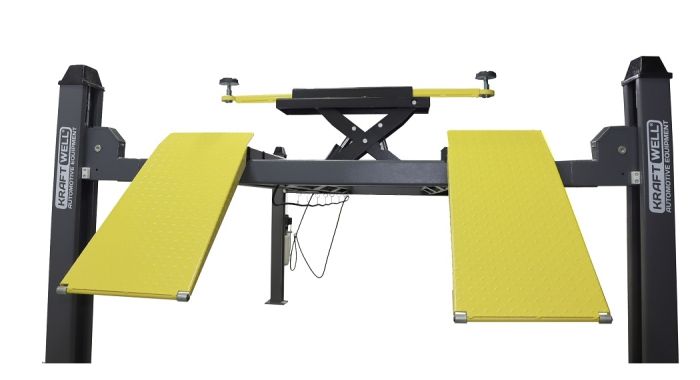 Подъемник четырехстоечный 4 тонн KraftWell QUATTRO 4W5.0, электрогидравлический, для сход-развала, 380В